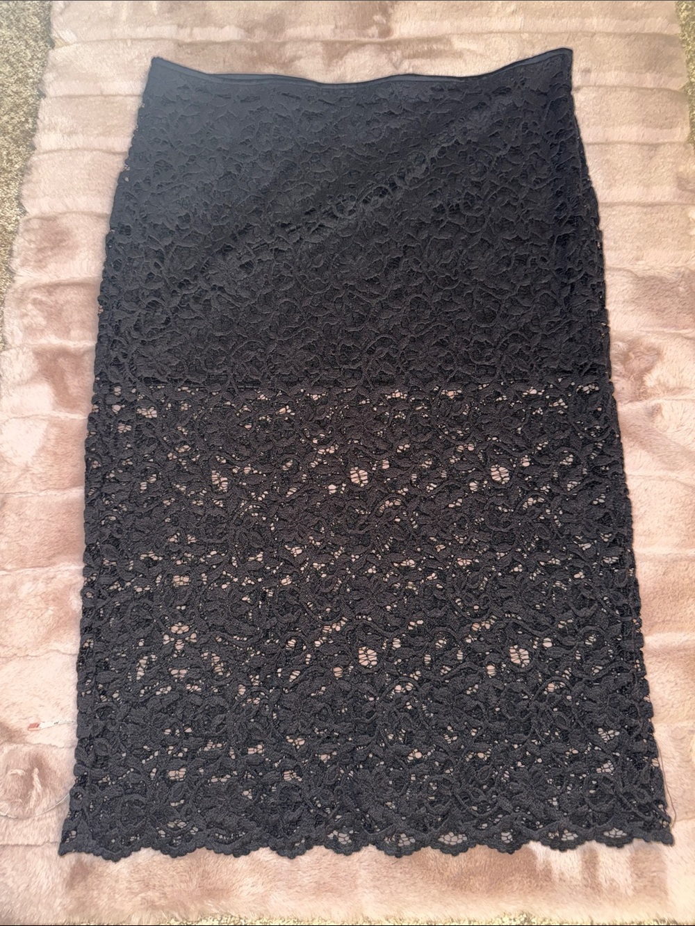 Classic Black Lace Pencil Skirt
